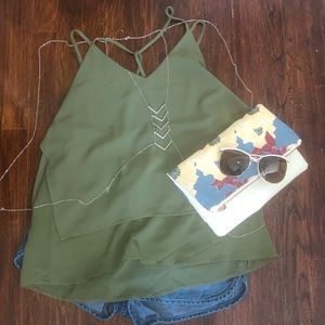 Green double layered tank top.